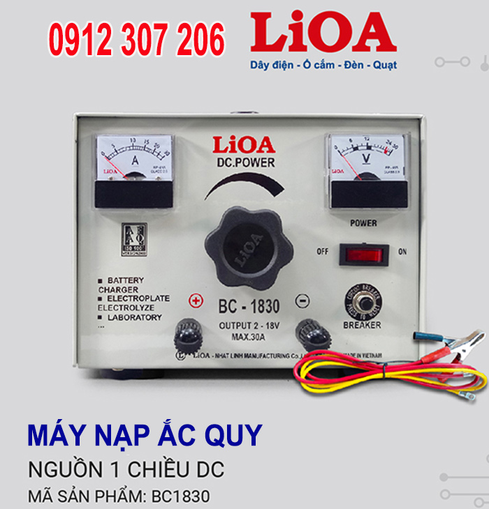 NẠP AC QUY LIOA 18V DÒNG NẠP 30A