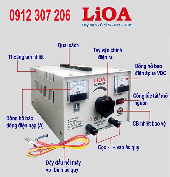 HƯỚN DẪN NẠP AC QUY LIOA