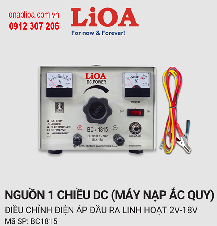 NẠP AC QUY LIOA 15A MAX 18V