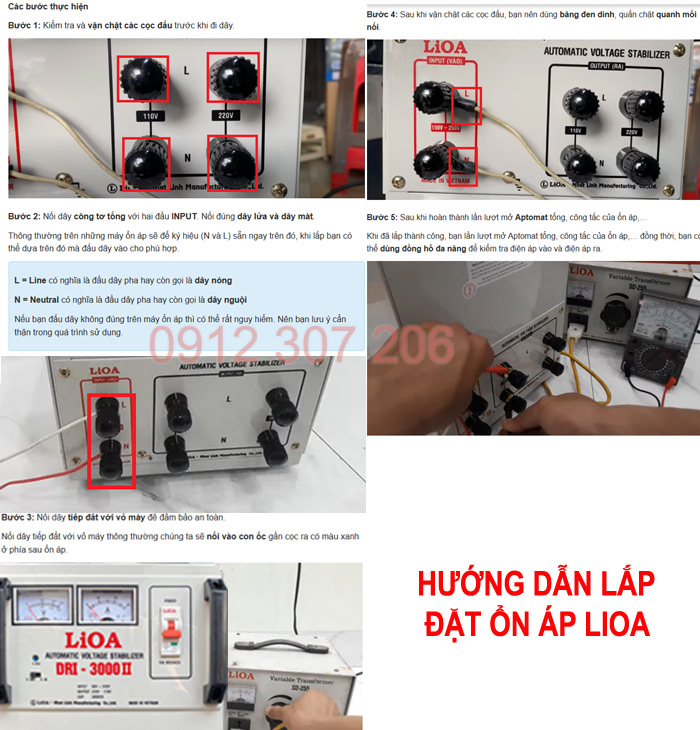 HƯỚNG DẪN LẮP ĐẶT ỔN ÁP LIOA DRI 3000